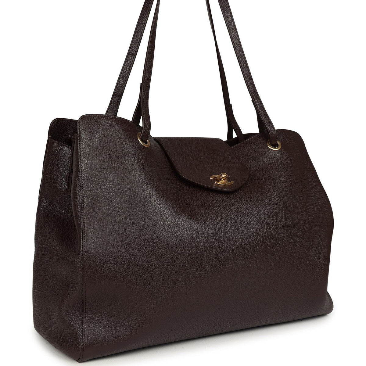 Chanel XXL "It Girl" Shopping Tote Brown Grained Calfskin Gold Hardware
