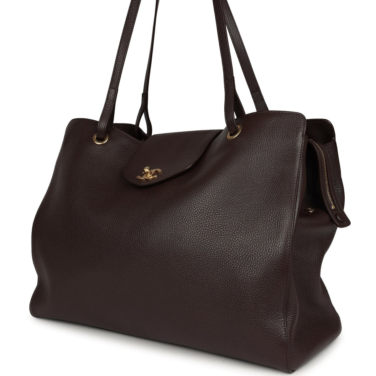 Chanel XXL "It Girl" Shopping Tote Brown Grained Calfskin Gold Hardware