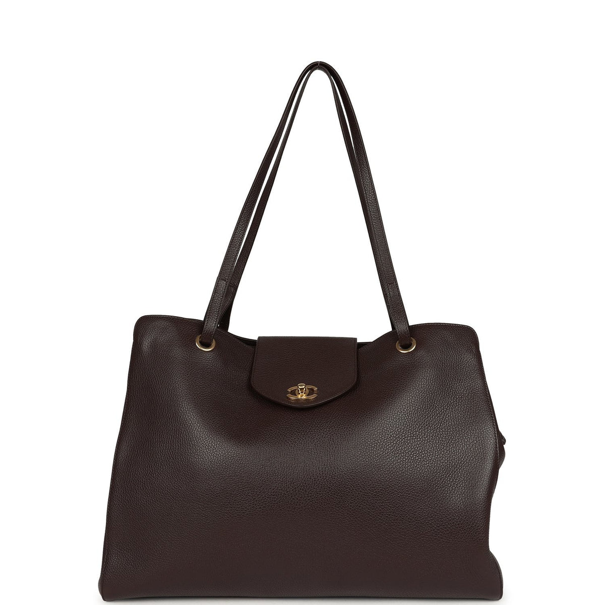 Chanel XXL "It Girl" Shopping Tote Brown Grained Calfskin Gold Hardware