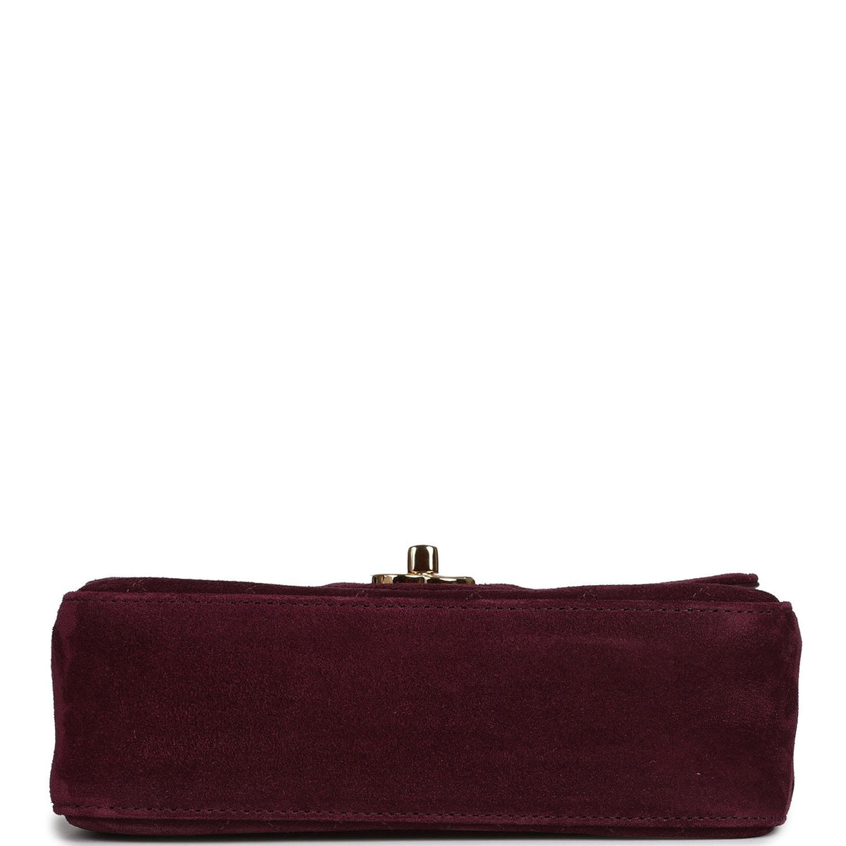 Chanel Mini "Souplissimo" Flap Bag Burgundy Suede Gold Hardware