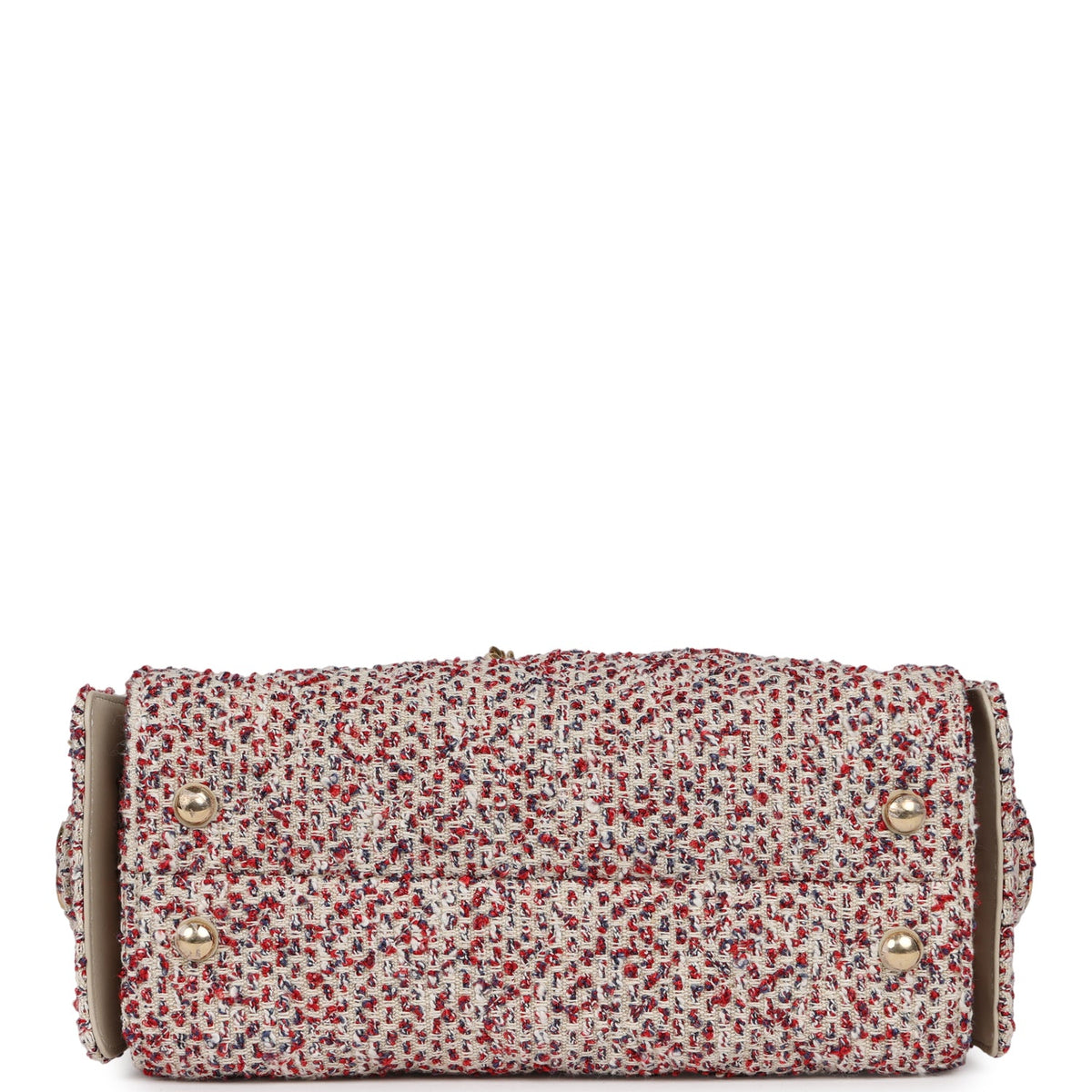 Chanel Mini 25 Hobo Bag Light Beige, Red, White Blue Tweed Boucle Gold Hardware