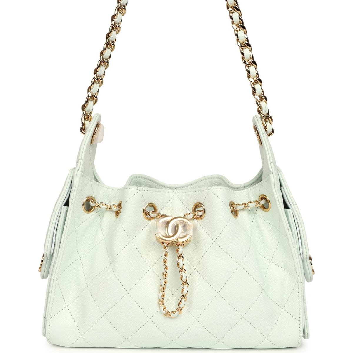 Chanel Mini 25 Hobo Bag Light Blue Caviar Gold Hardware