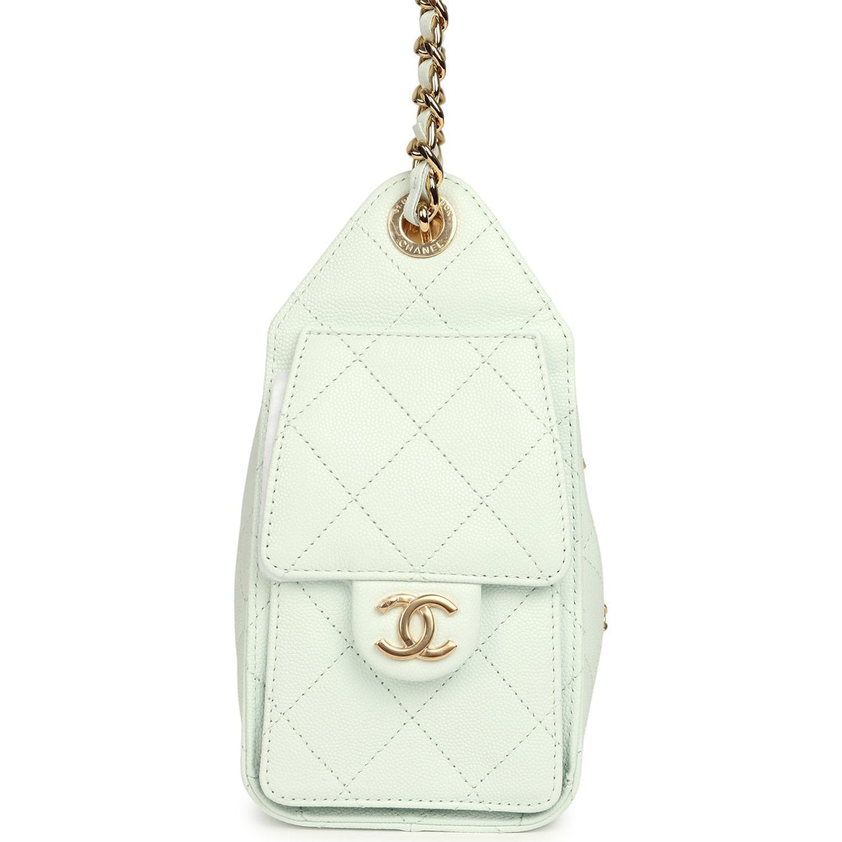 Chanel Mini 25 Hobo Bag Light Blue Caviar Gold Hardware