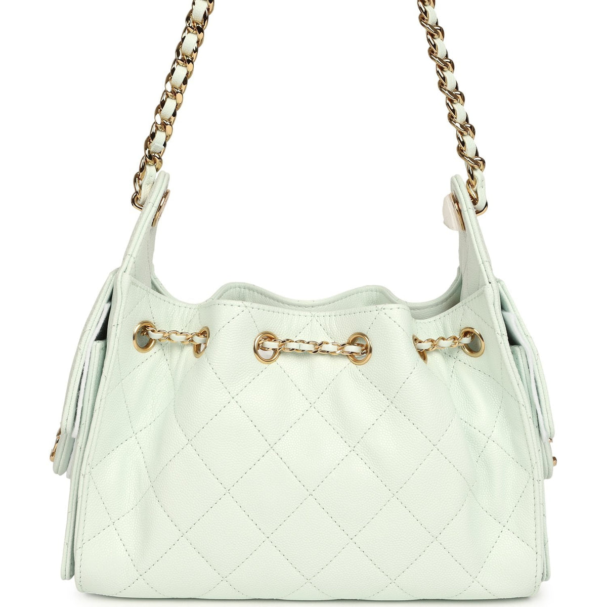 Chanel Mini 25 Hobo Bag Light Blue Caviar Gold Hardware