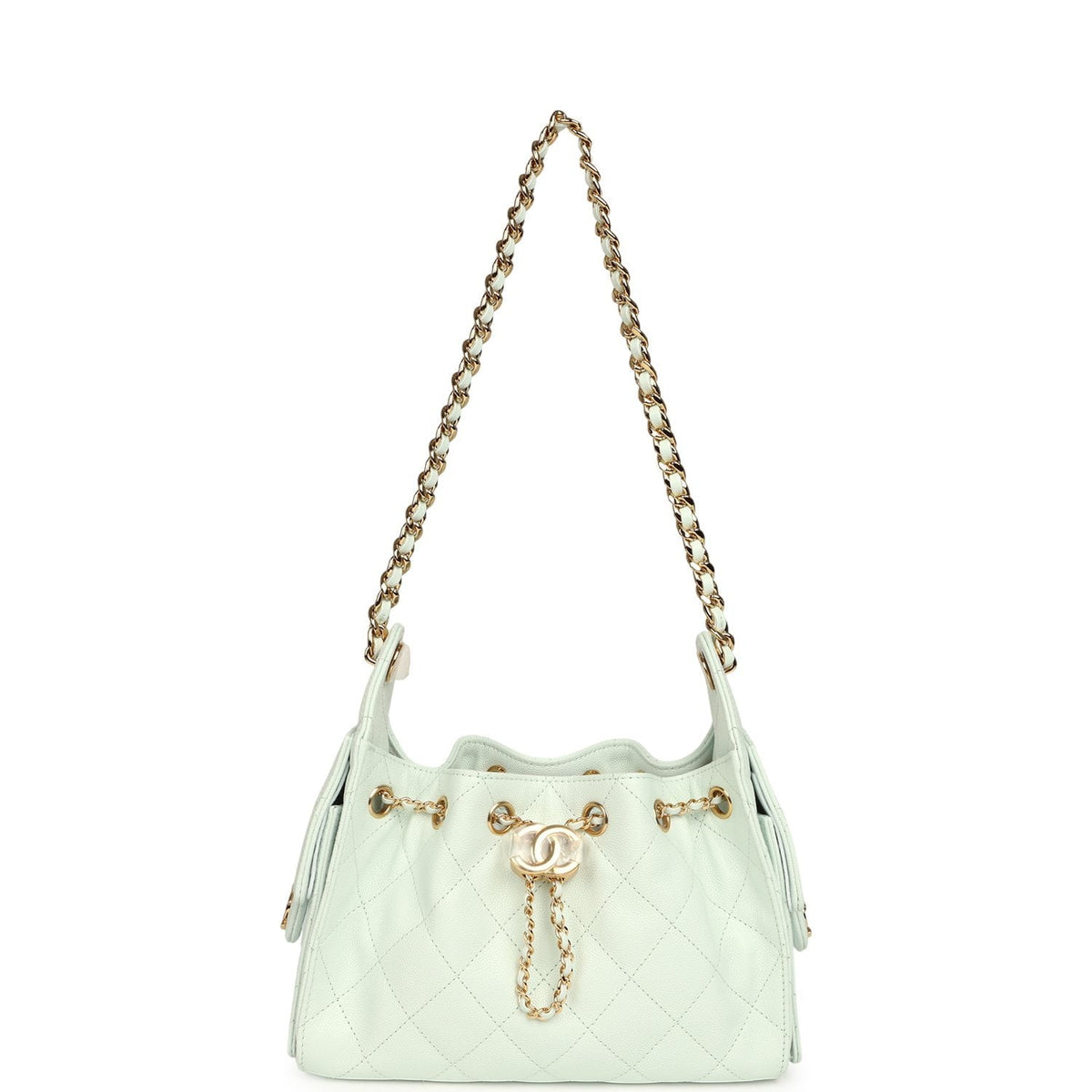 Chanel Mini 25 Hobo Bag Light Blue Caviar Gold Hardware
