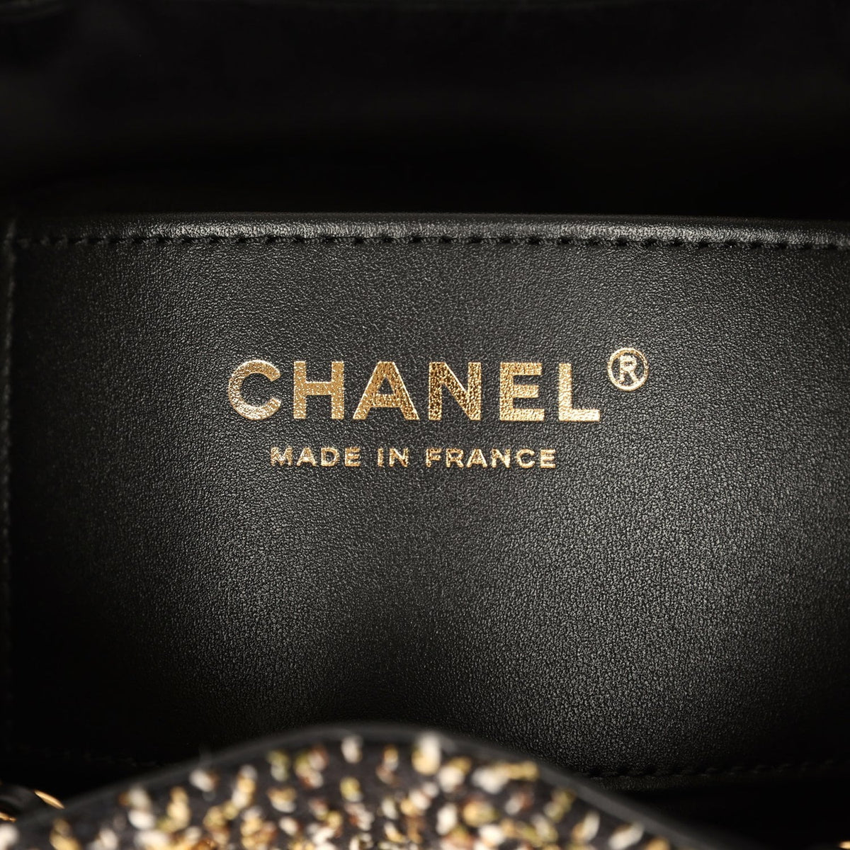 Chanel Small 25 Hobo Bag Black, White, Gold Tweed Bouclé Gold Hardware