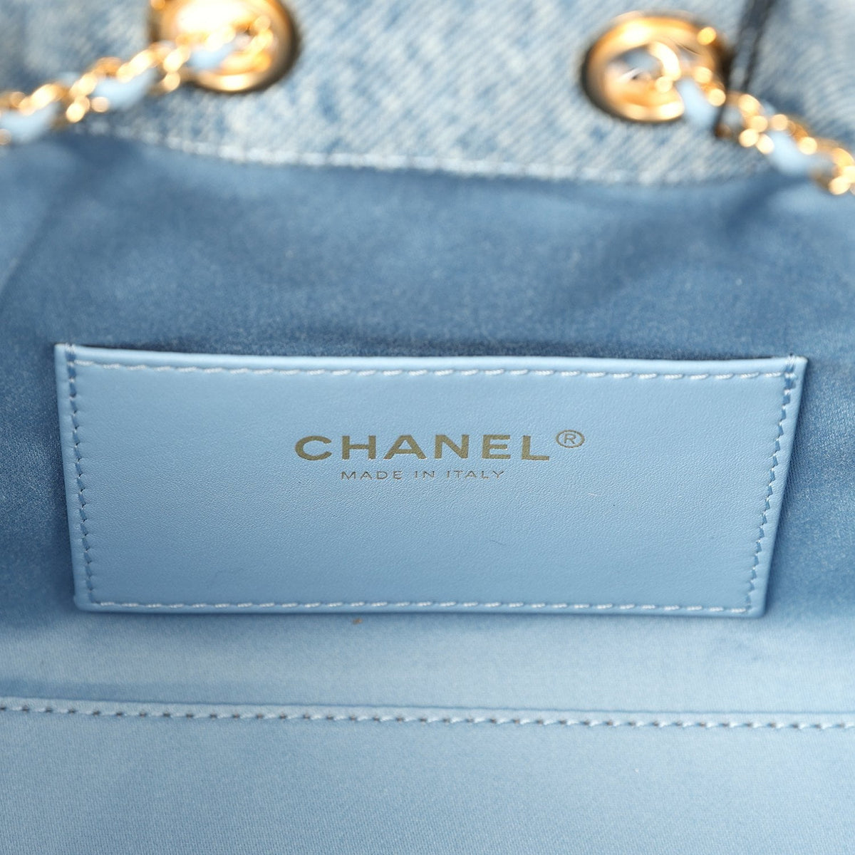 Chanel Mini 25 Hobo Bag Blue Washed Denim Gold Hardware