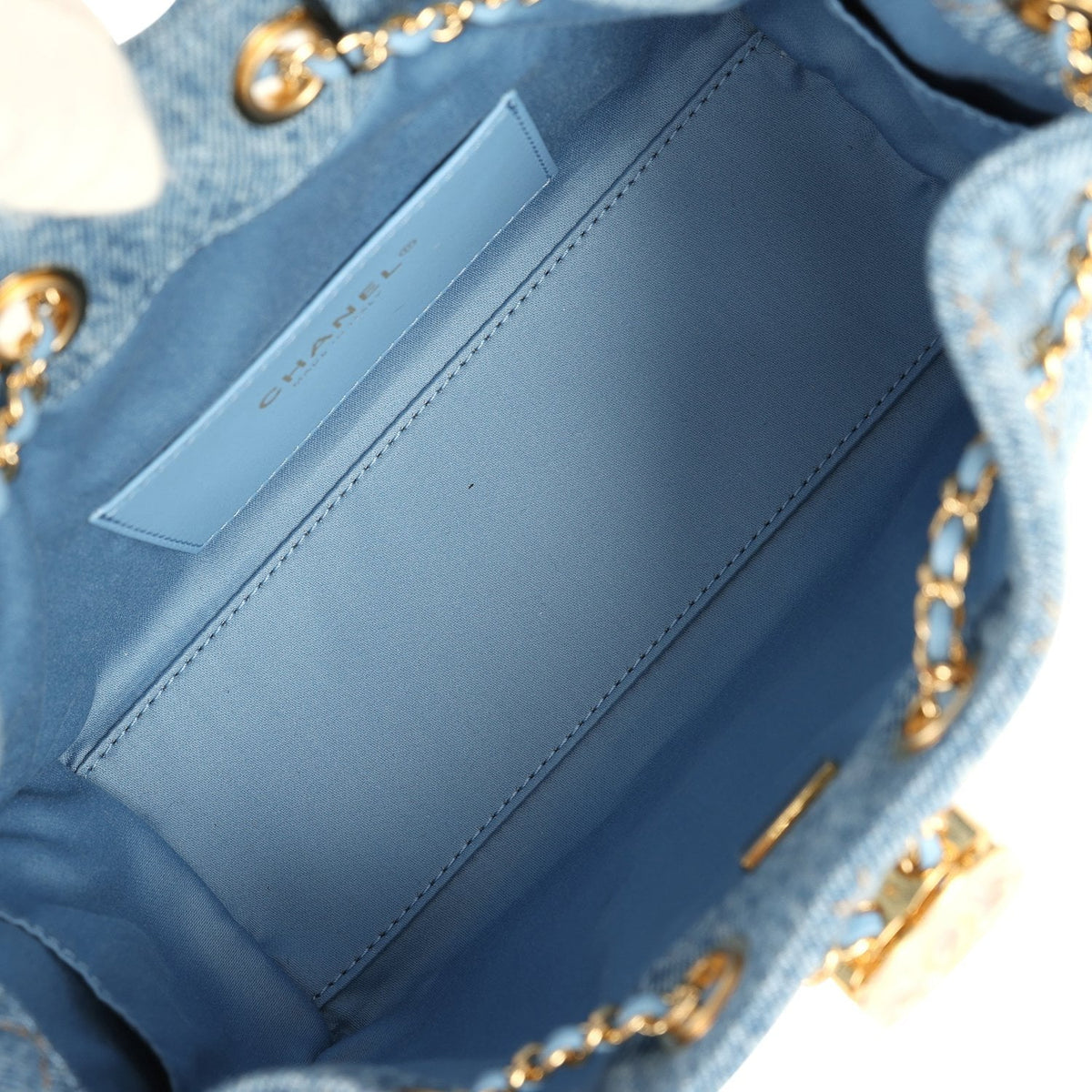 Chanel Mini 25 Hobo Bag Blue Washed Denim Gold Hardware
