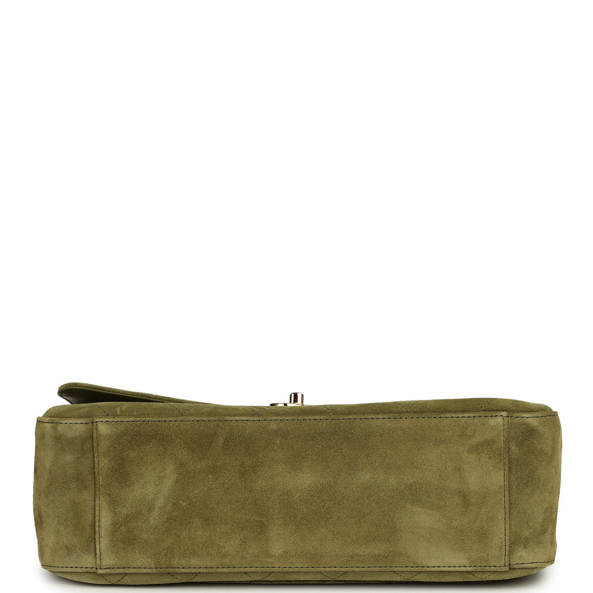 Chanel Maxi "Souplissimo" Small Flap Bag Khaki Suede Gold Hardware