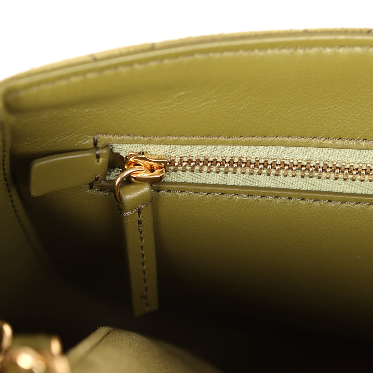 Chanel Maxi "Souplissimo" Small Flap Bag Khaki Suede Gold Hardware