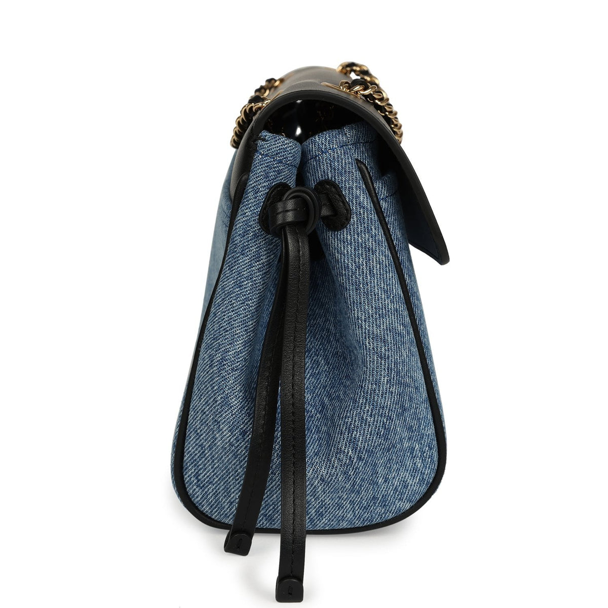 Chanel "Urban Essential" Flap Bag Blue Denim, Black Calfskin Gold Hardware