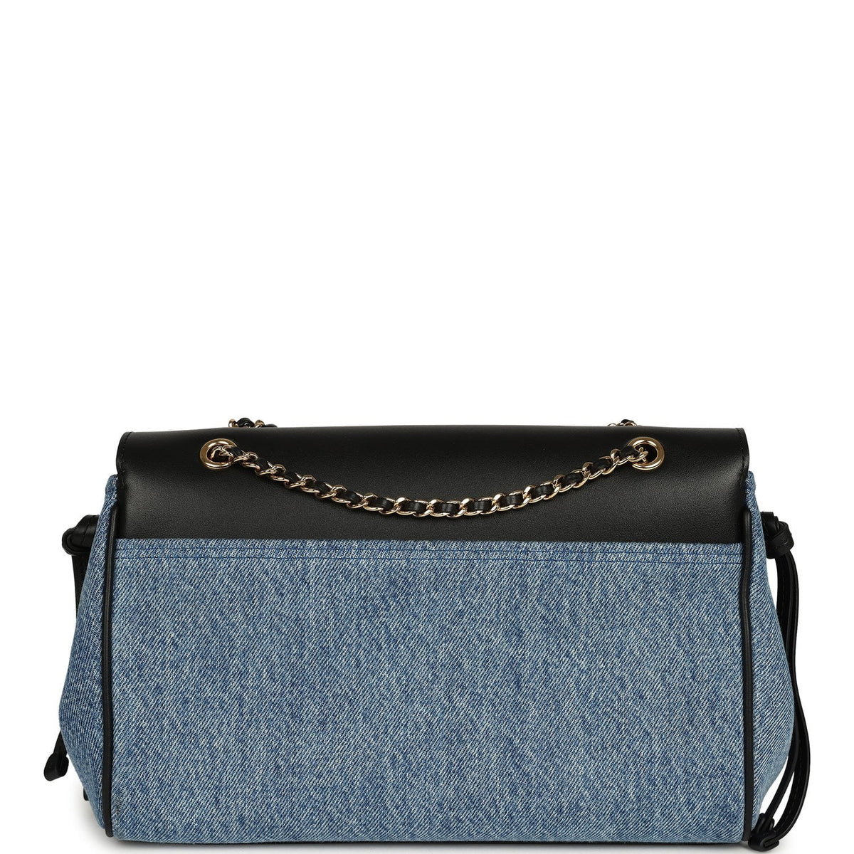 Chanel "Urban Essential" Flap Bag Blue Denim, Black Calfskin Gold Hardware