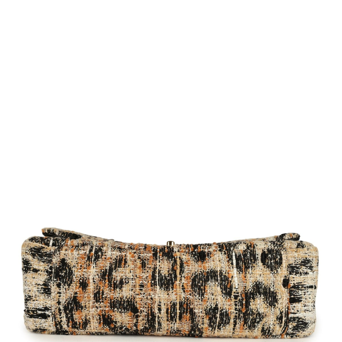 Chanel Maxi Leopard Print "Souplissimo" Small Flap Bag Brown, Black, White Tweed, Mixed Fibers Gold Hardware