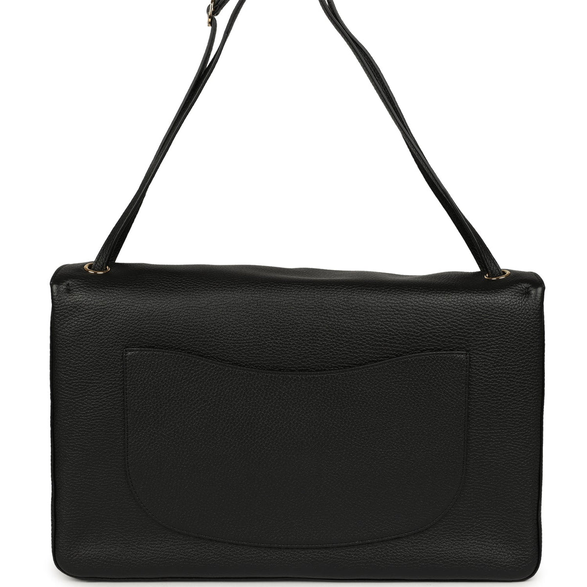 Chanel Maxi "Souplissimo" Large Flap Bag Black Grained Calfskin Gold Hardware
