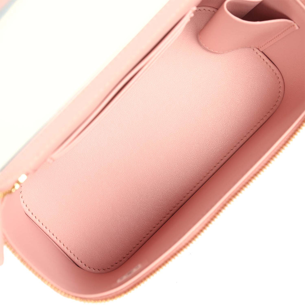 Chanel Small Top Handle Vanity Case Light Pink Croc Embossed Calfskin Gold Hardware