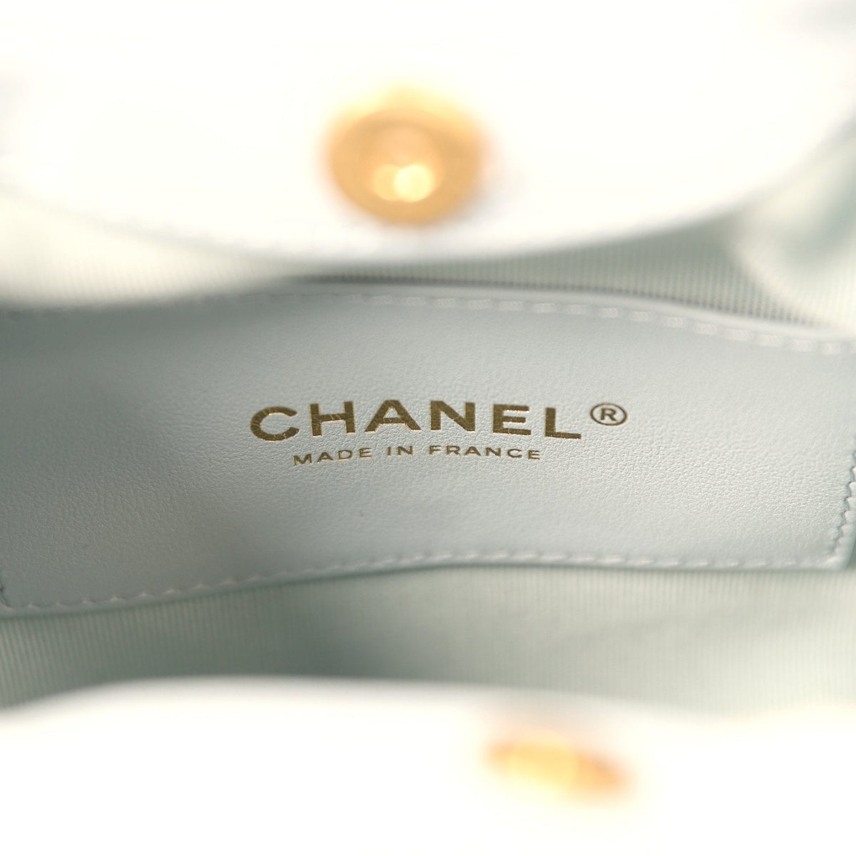 Chanel Small Pouch Light Blue Calfskin Tortoiseshell Hardware