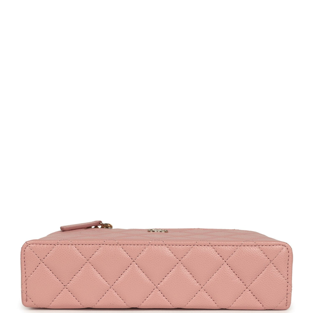 Chanel Top Handle Long Vanity Case with Chain Pink Caviar Light Gold Hardware