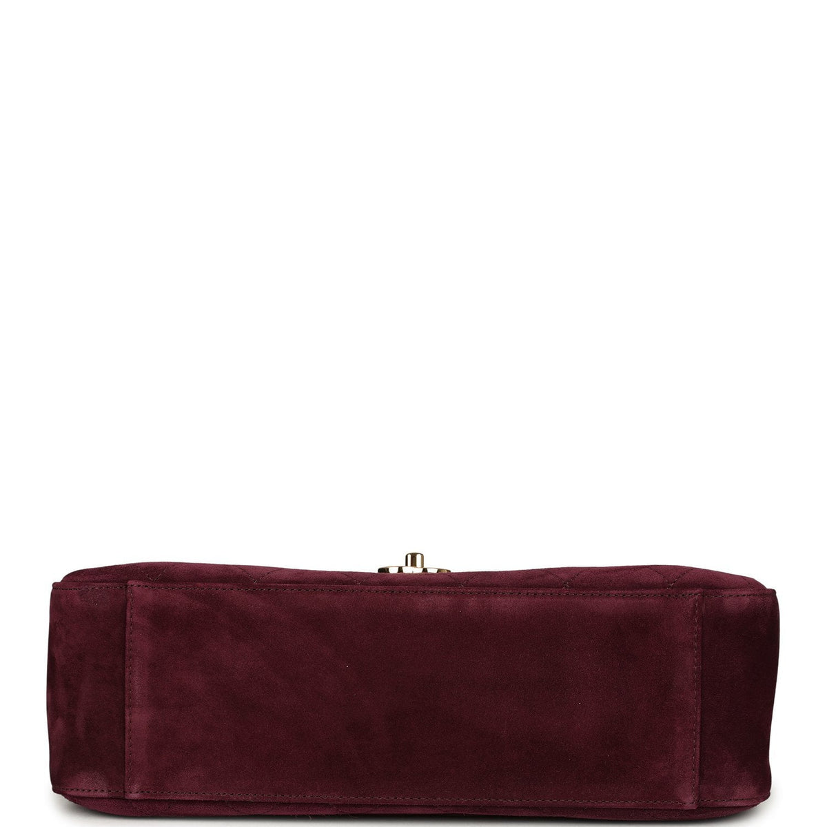 Chanel Maxi "Souplissimo" Small Flap Bag Burgundy Suede Gold Hardware