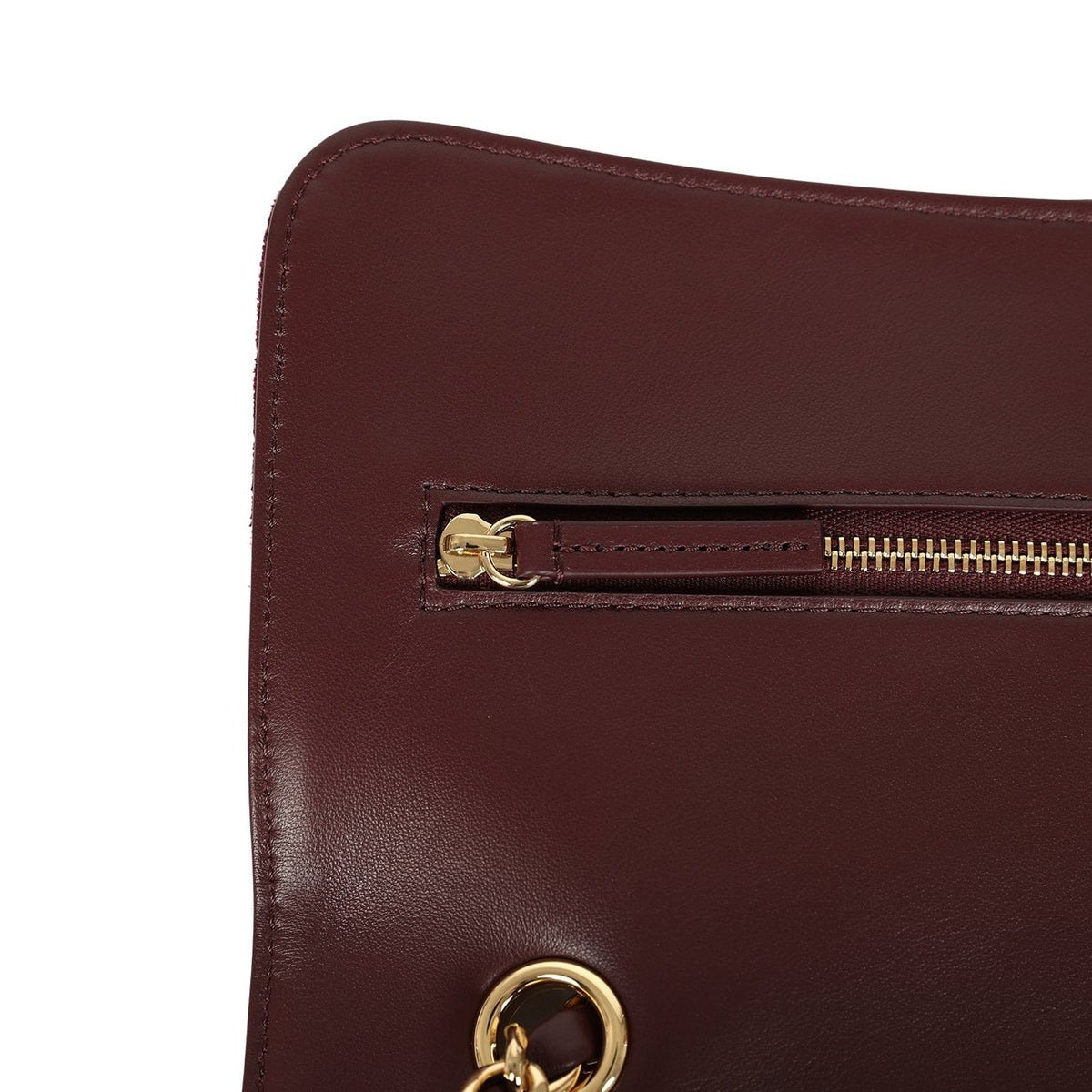 Chanel Maxi "Souplissimo" Small Flap Bag Burgundy Suede Gold Hardware