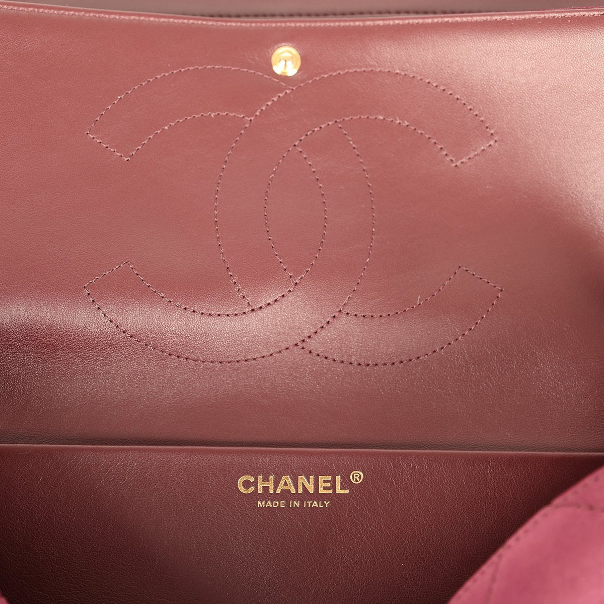 Chanel Maxi "Souplissimo" Small Flap Bag Burgundy Suede Gold Hardware