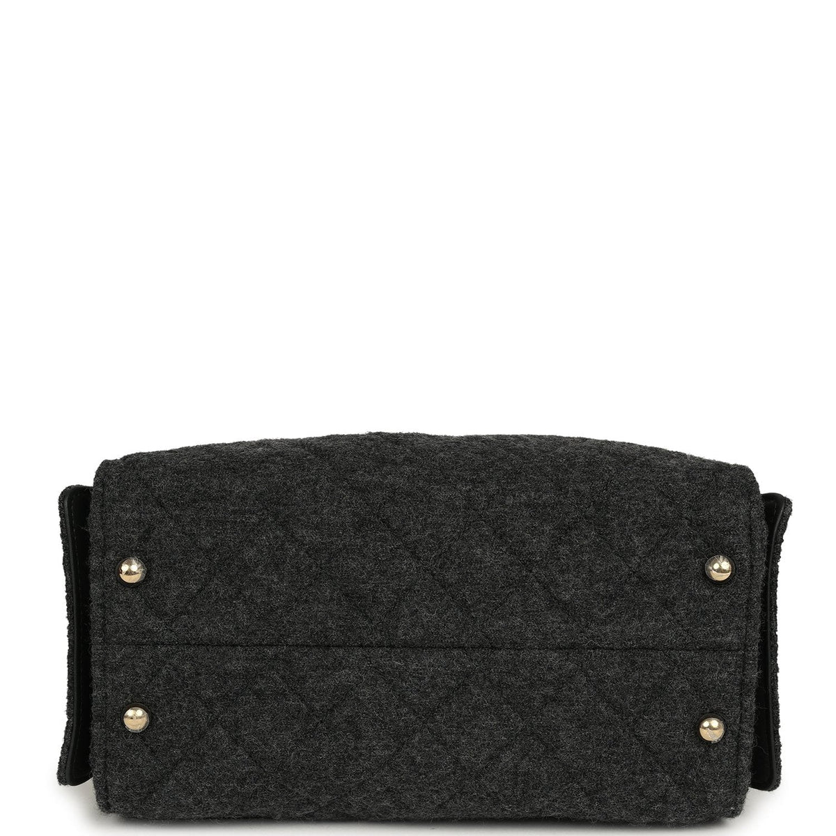 Chanel Small 25 Hobo Bag Dark Grey Wool Felt Gold Hardware
