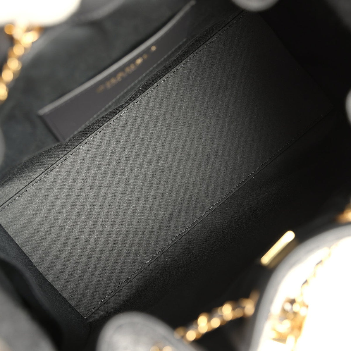 Chanel Small 25 Hobo Bag Dark Grey Wool Felt Gold Hardware