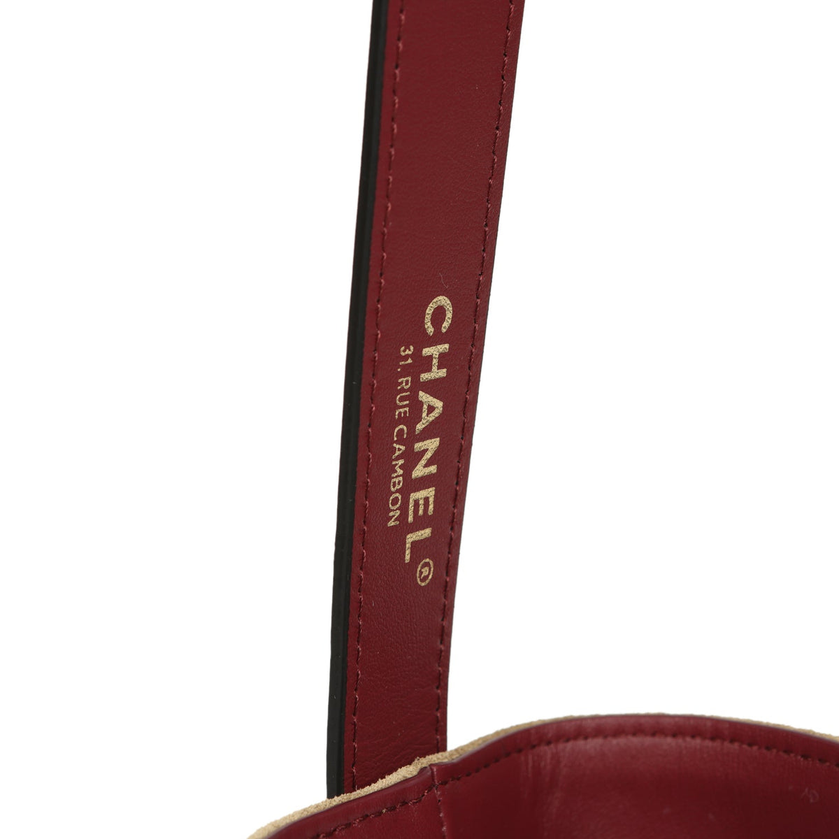 Chanel "CC Loop" Drawstring Bucket Bag with Leather Strap Dark Beige Suede, Black Leather Gold Hardware