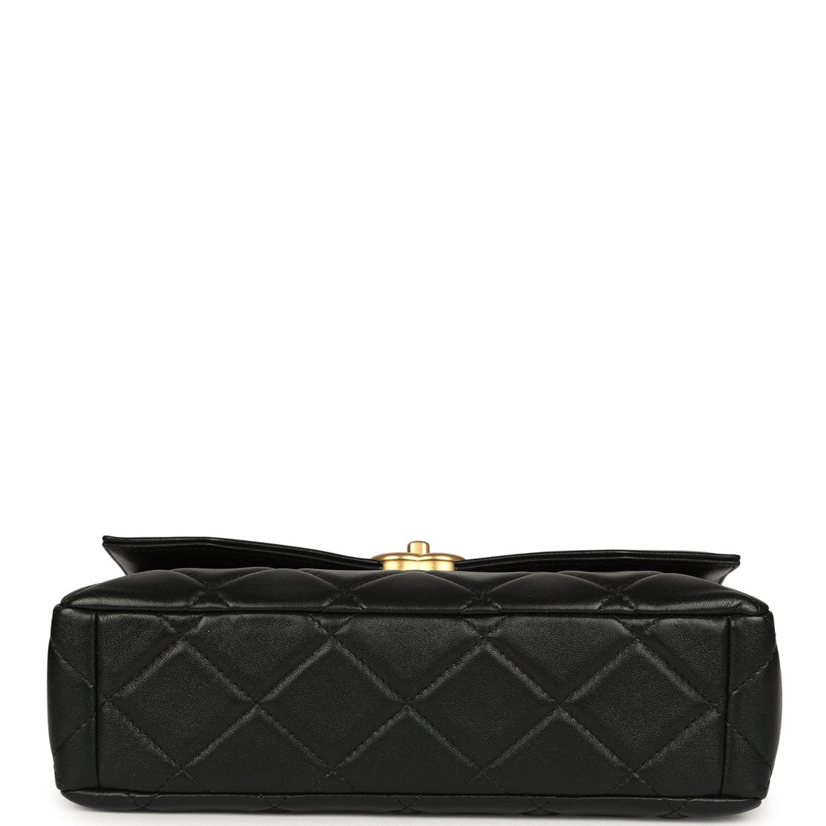 Chanel Medium Flap Bag Black Shiny Lambskin Antique Gold Hardware