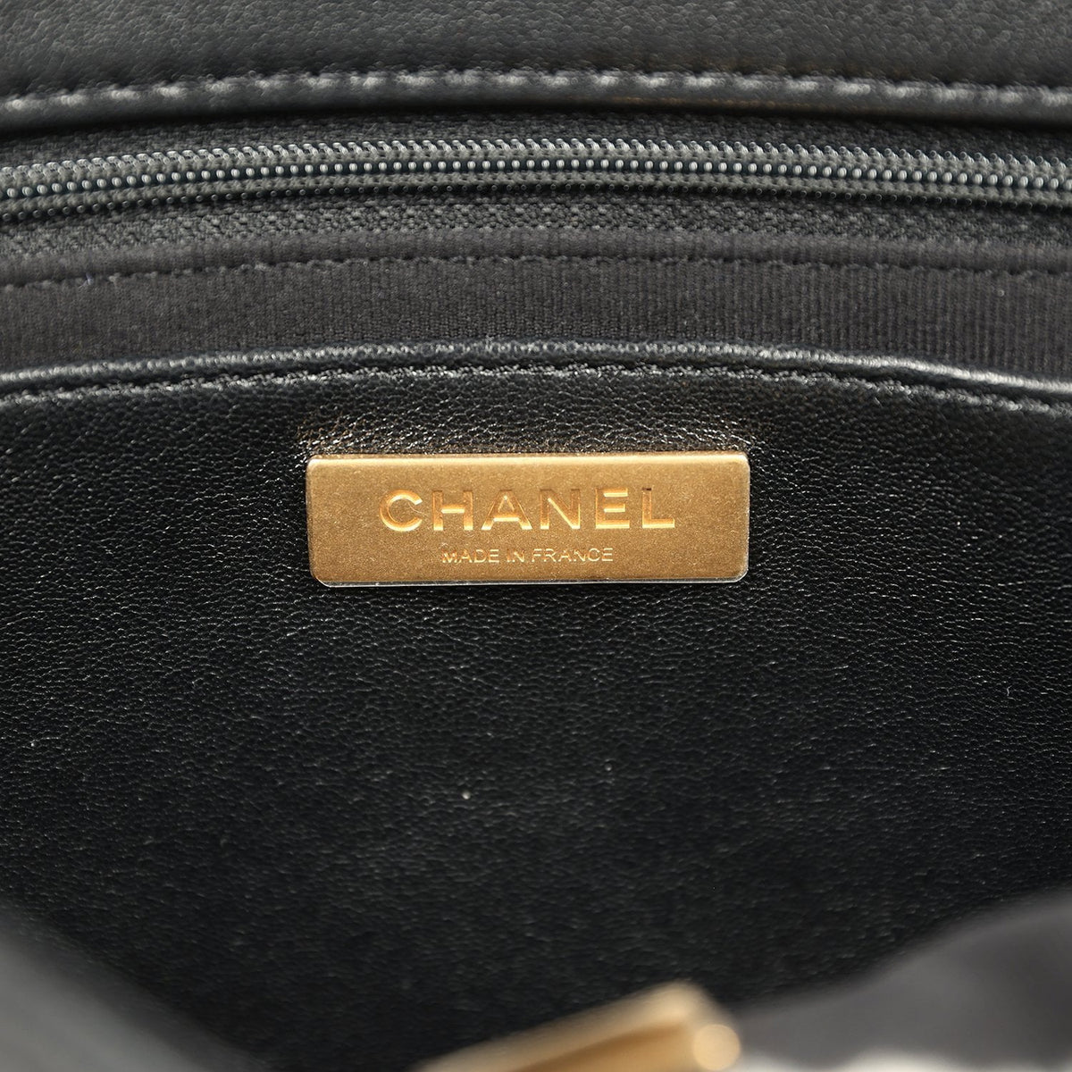 Chanel Medium Flap Bag Black Shiny Lambskin Antique Gold Hardware