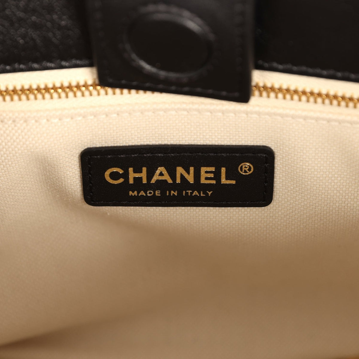 Pre-owned Chanel Top Handle Bucket Bag Black Calfskin Gold Hardware