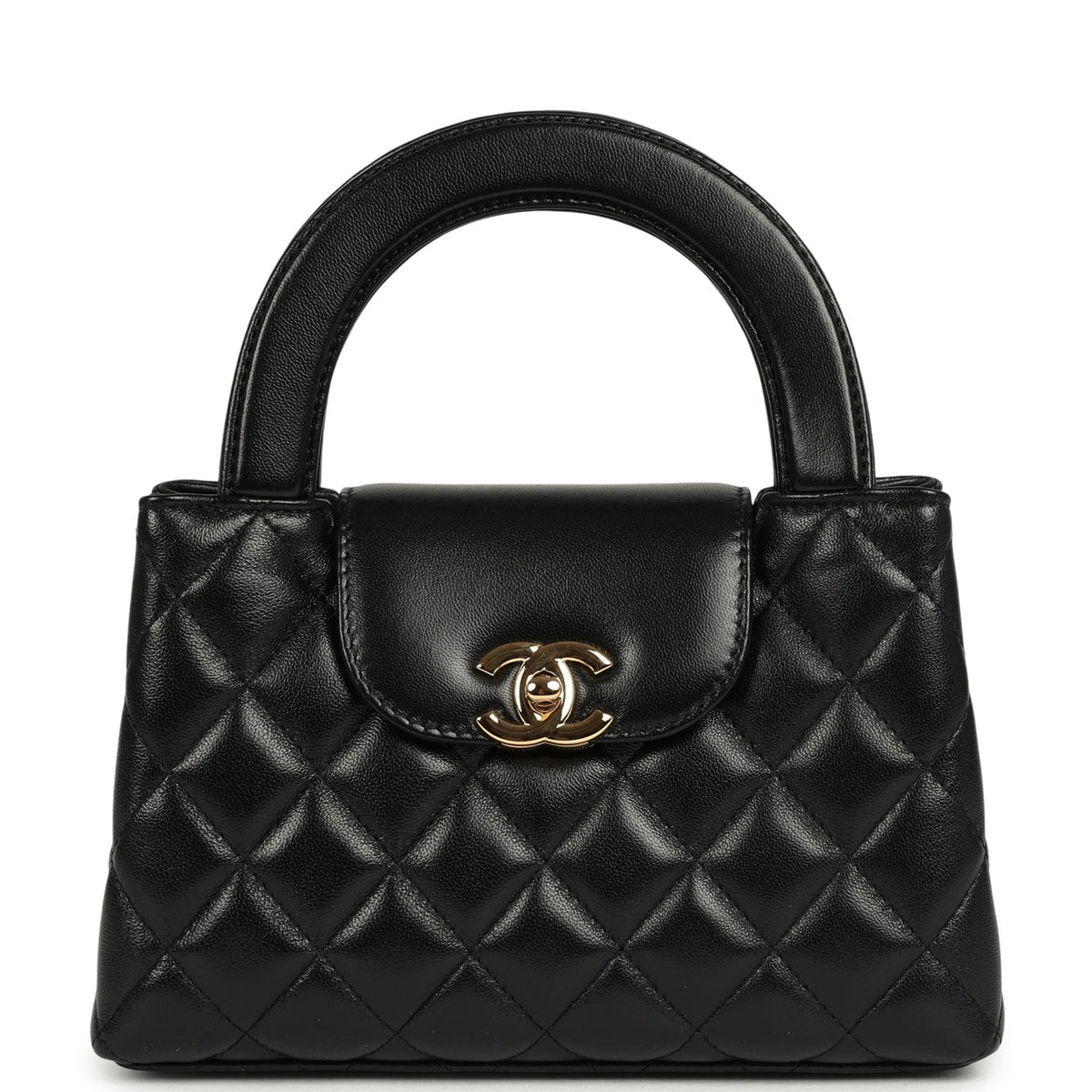 Chanel Small Kelly Shopper Black Shiny Lambskin Gold Hardware