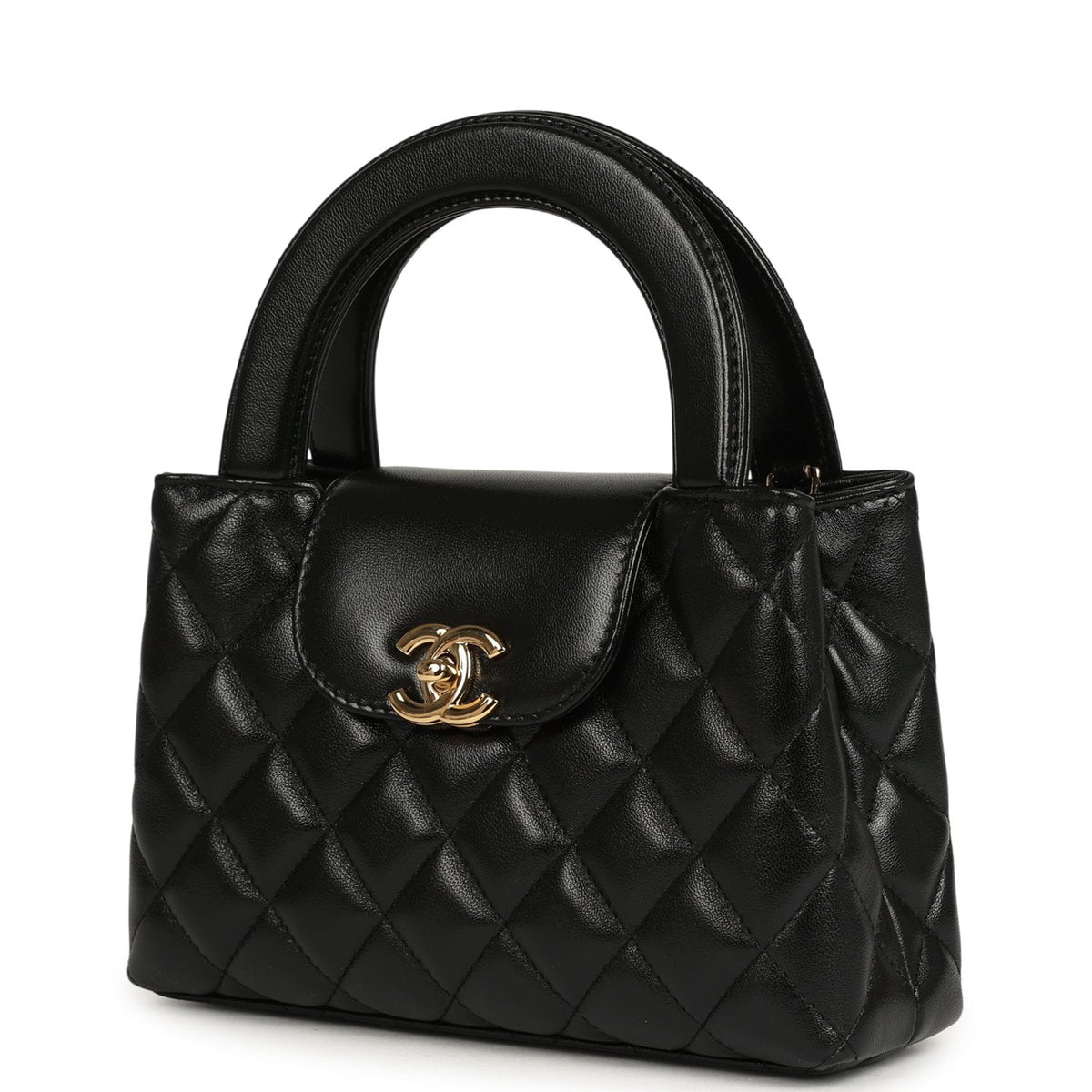 Chanel Small Kelly Shopper Black Shiny Lambskin Gold Hardware