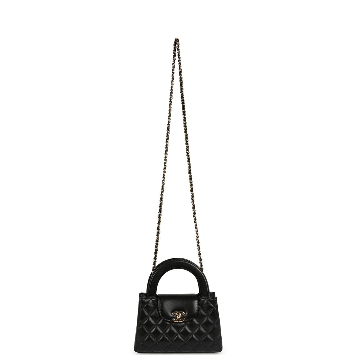 Chanel Small Kelly Shopper Black Shiny Lambskin Gold Hardware