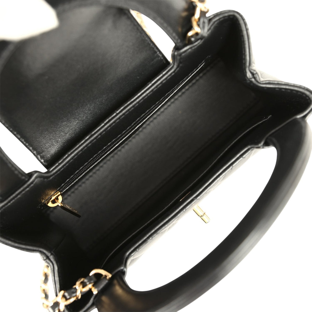 Chanel Small Kelly Shopper Black Shiny Lambskin Gold Hardware
