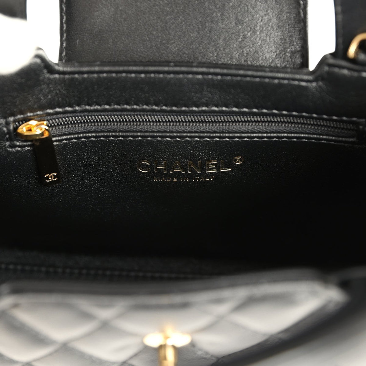 Chanel Small Kelly Shopper Black Shiny Lambskin Gold Hardware