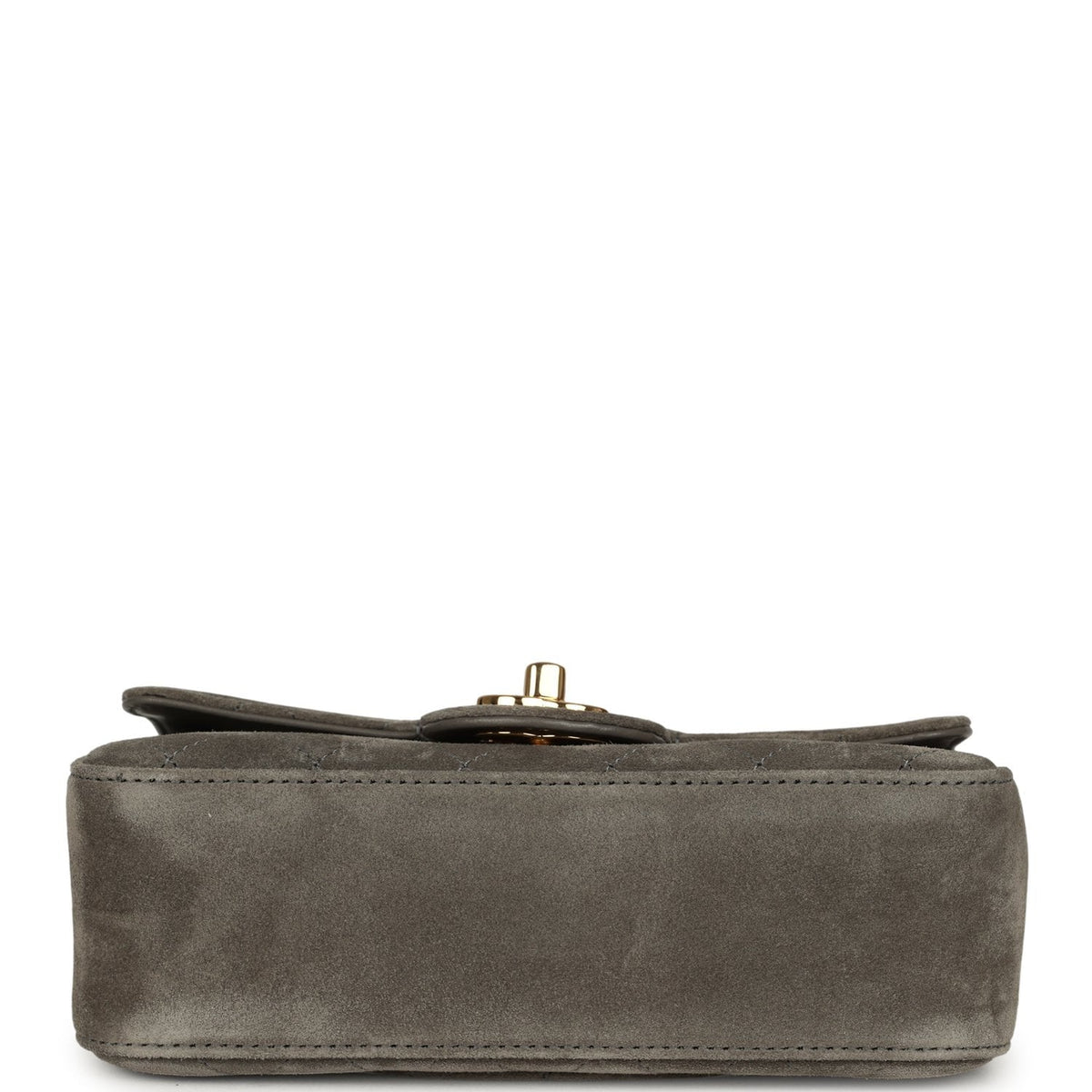 Chanel Mini "Souplissimo" Flap Bag Dark Grey Suede Gold Hardware
