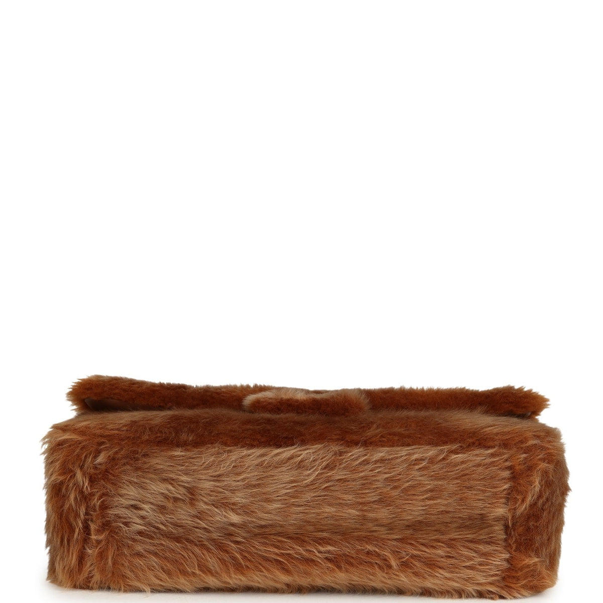 Chanel Maxi "Souplissimo" Small Flap Bag Brown Shearling Lambskin Gold Hardware