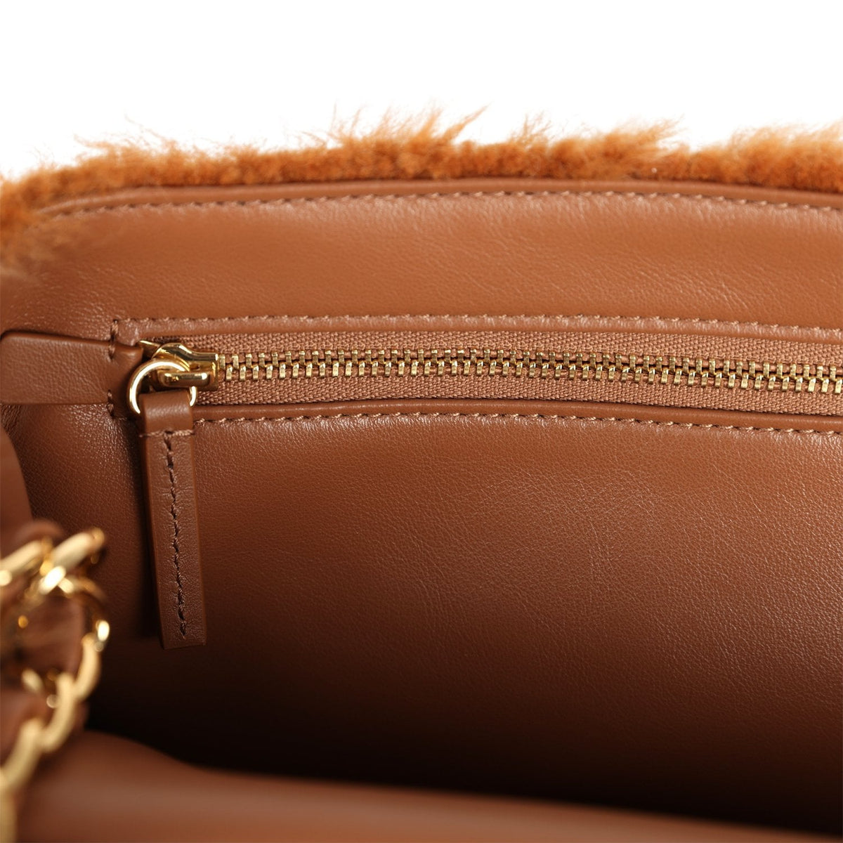 Chanel Maxi "Souplissimo" Small Flap Bag Brown Shearling Lambskin Gold Hardware
