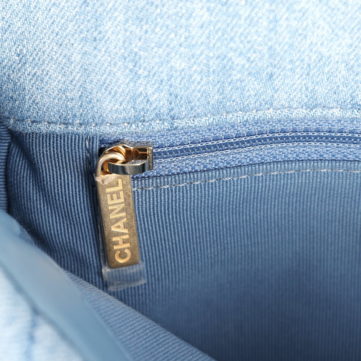 Chanel Medium 19 Flap Light Blue Denim Mixed Metal Hardware