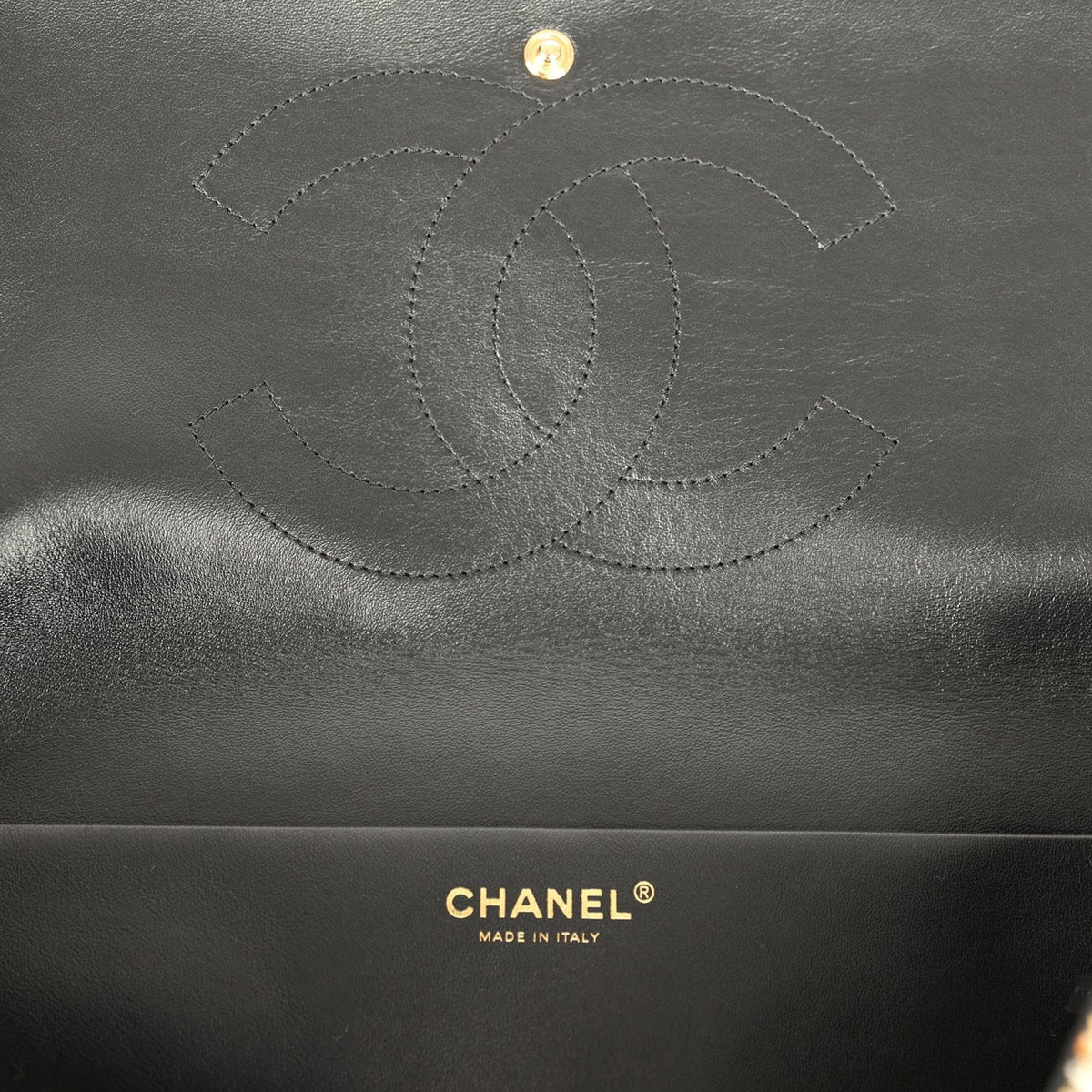 Chanel Maxi Leopard Print "Souplissimo" Large Flap Bag Brown, Black, White Tweed, Mixed Fibers Gold Hardware