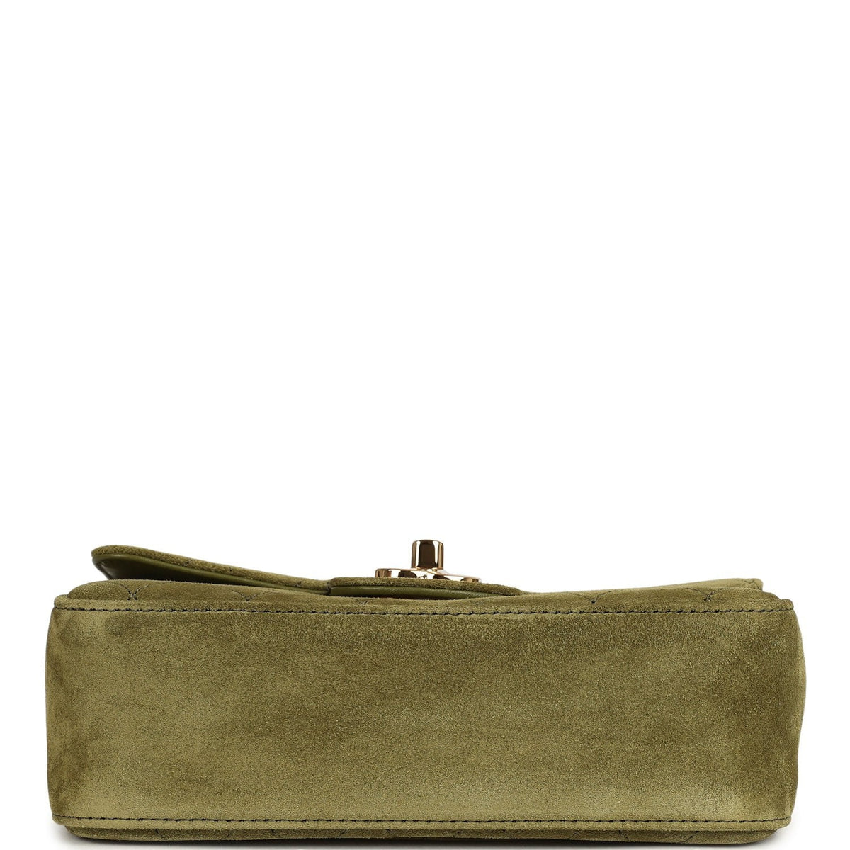 Chanel Mini "Souplissimo" Flap Bag Khaki Suede Gold Hardware