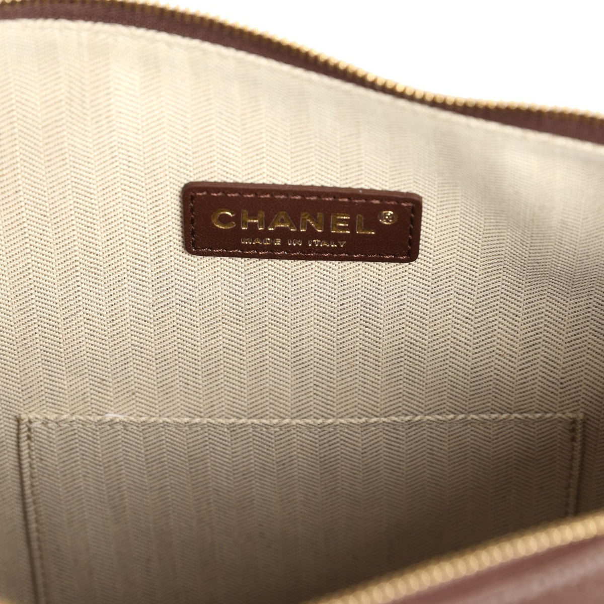Chanel Round Top Handle Hobo Bag Dark Brown Grained Calfskin Gold Hardware