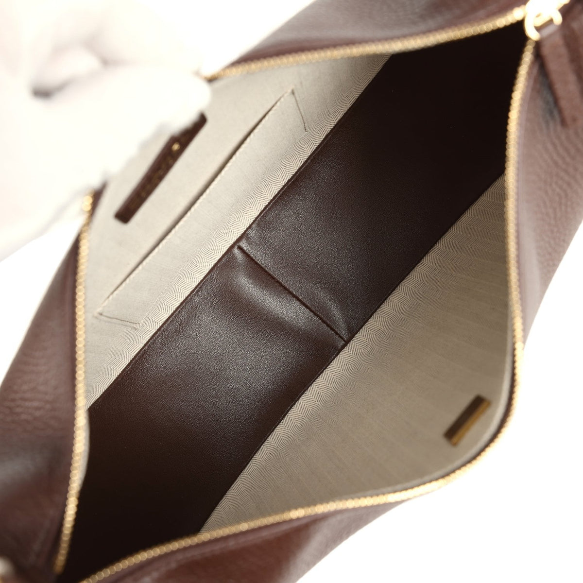 Chanel Round Top Handle Hobo Bag Dark Brown Grained Calfskin Gold Hardware