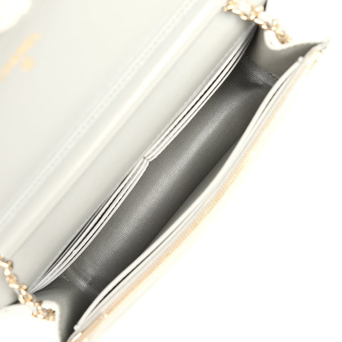 Chanel Wallet On Chain WOC Silver Metallic Lizard Embossed Calfskin Light Gold Hardware