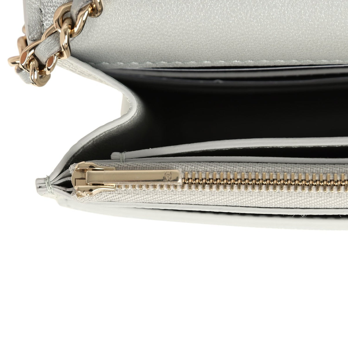 Chanel Wallet On Chain WOC Silver Metallic Lizard Embossed Calfskin Light Gold Hardware