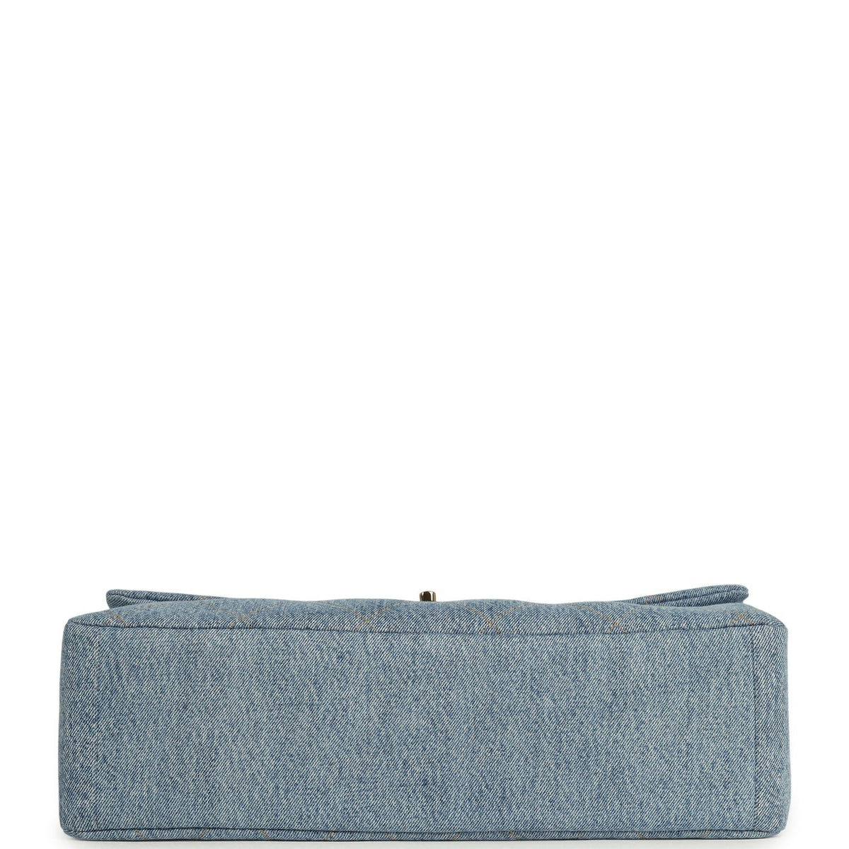 Chanel Maxi "Souplissimo" Large Flap Bag Blue Denim Gold Hardware