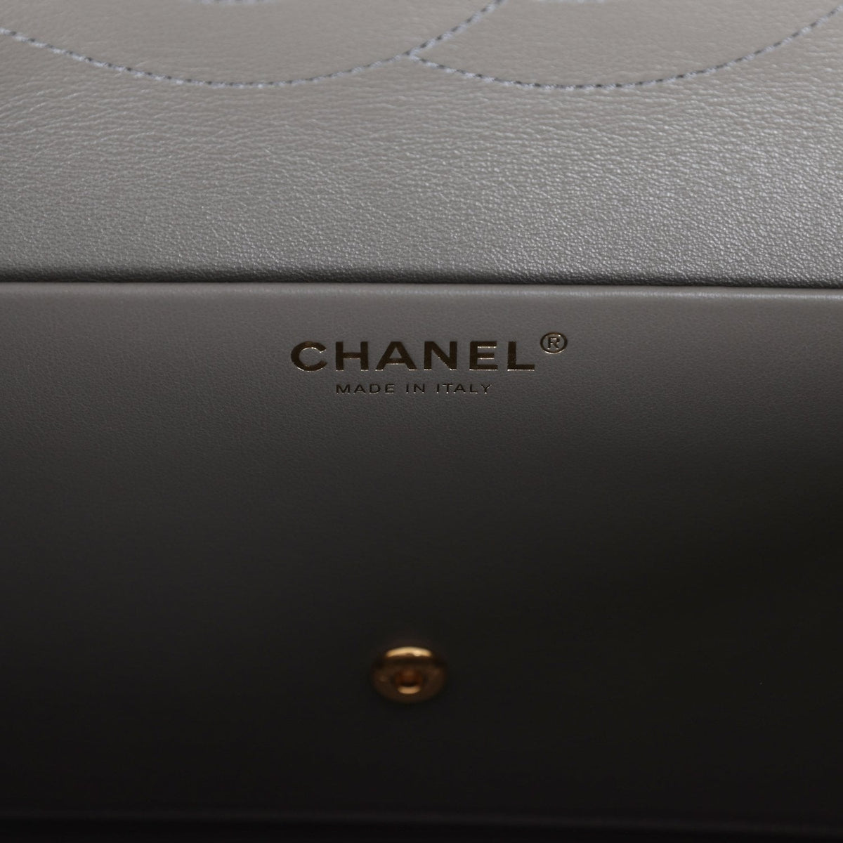 Chanel Maxi "Souplissimo" Small Flap Bag Dark Grey Suede Gold Hardware
