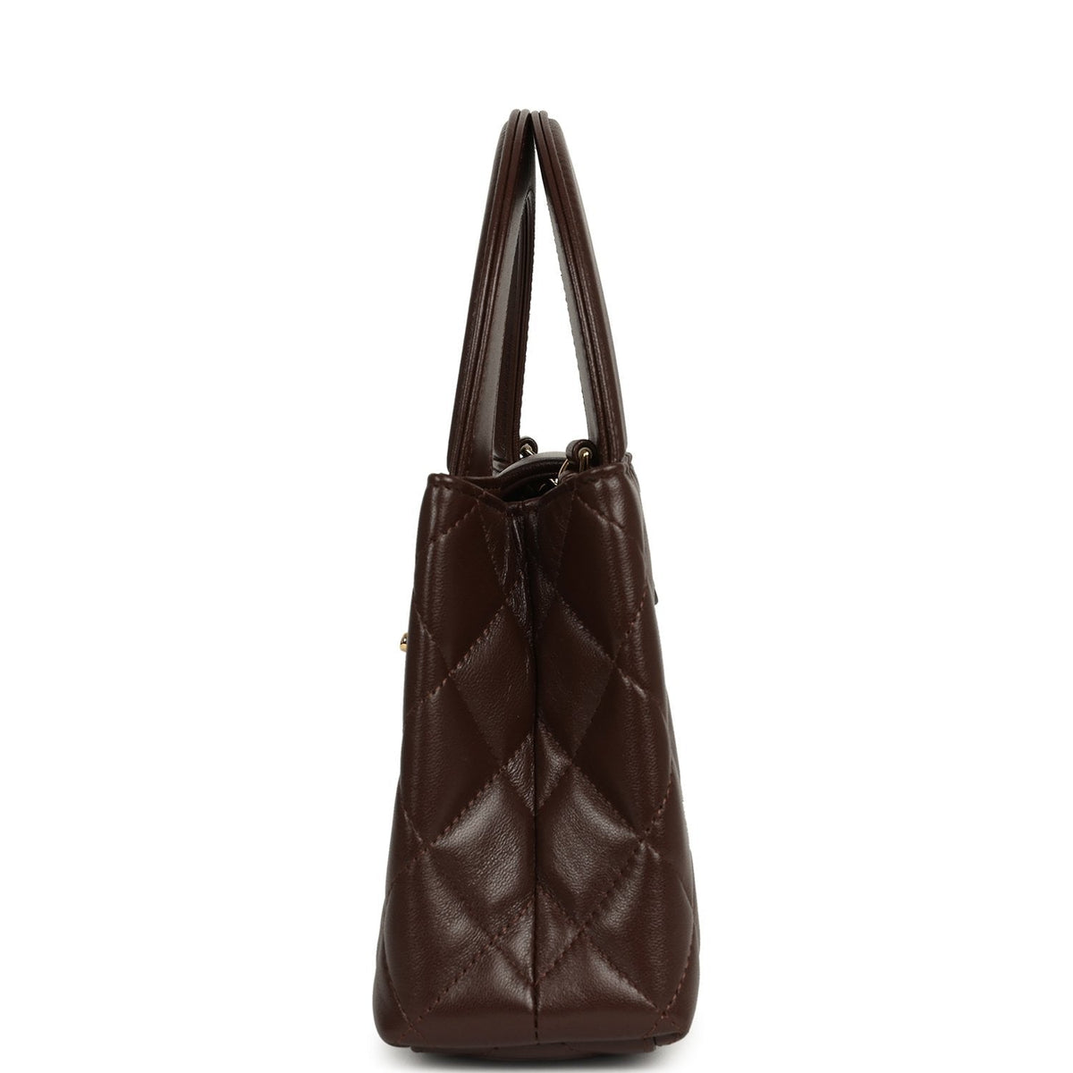 Chanel Small Kelly Shopper Dark Brown Lambskin Gold Hardware