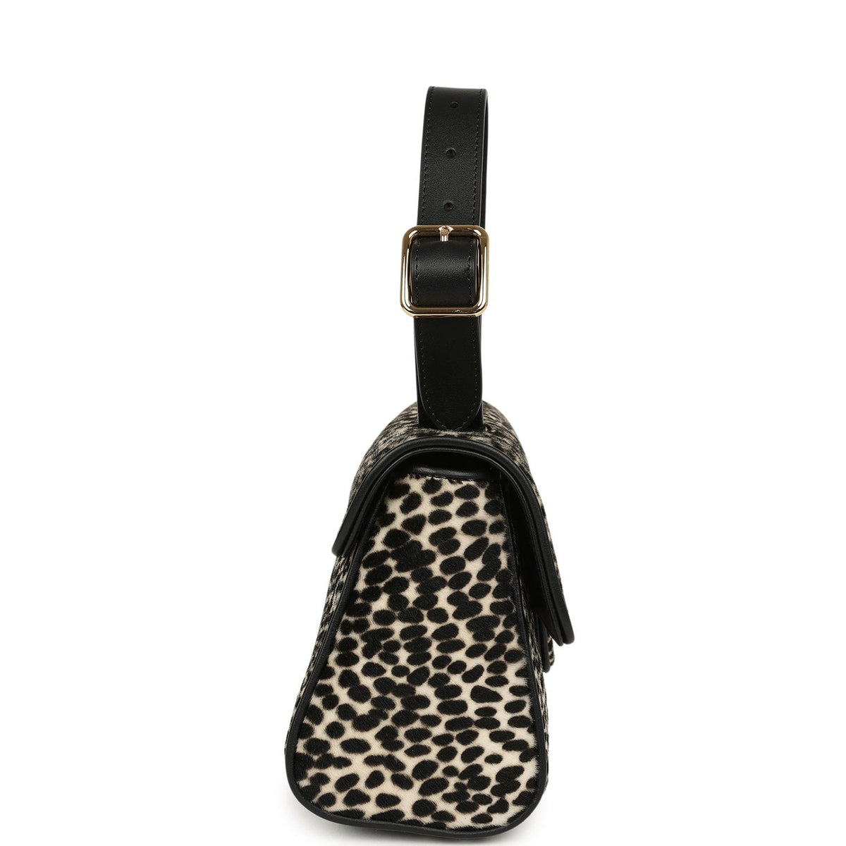 Chanel "Dalmatian Print" Top Handle Flap Bag Black, White Pony Hair, Black Calfskin Gold Hardware
