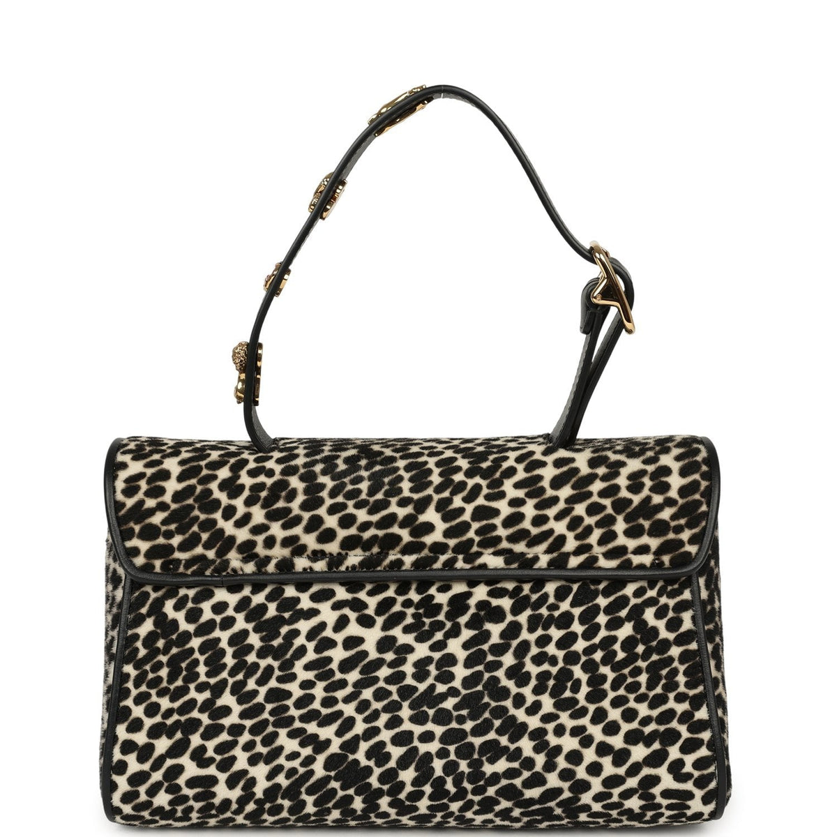 Chanel "Dalmatian Print" Top Handle Flap Bag Black, White Pony Hair, Black Calfskin Gold Hardware